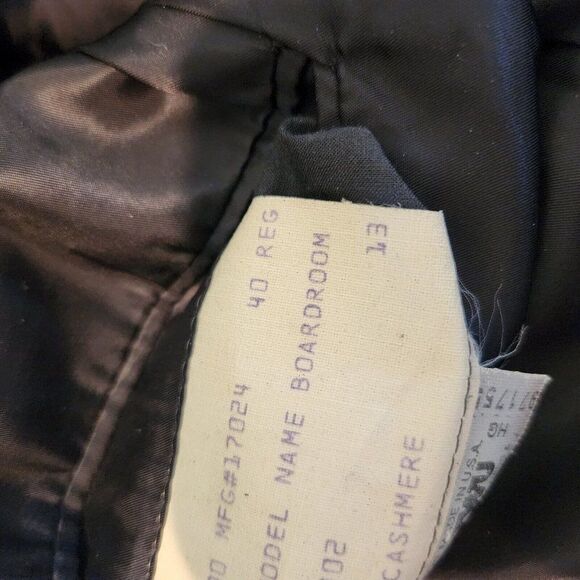 Hickey Freeman USA Made 2 Button Blazer Sport Coat 40 R Black Cashmere Boardroom - Picture 11 of 11